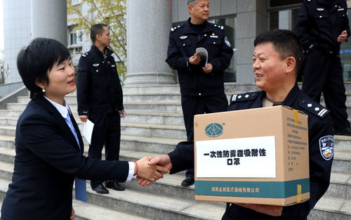 湖南金鵬公司向常德交警直屬一大隊捐贈防護用品